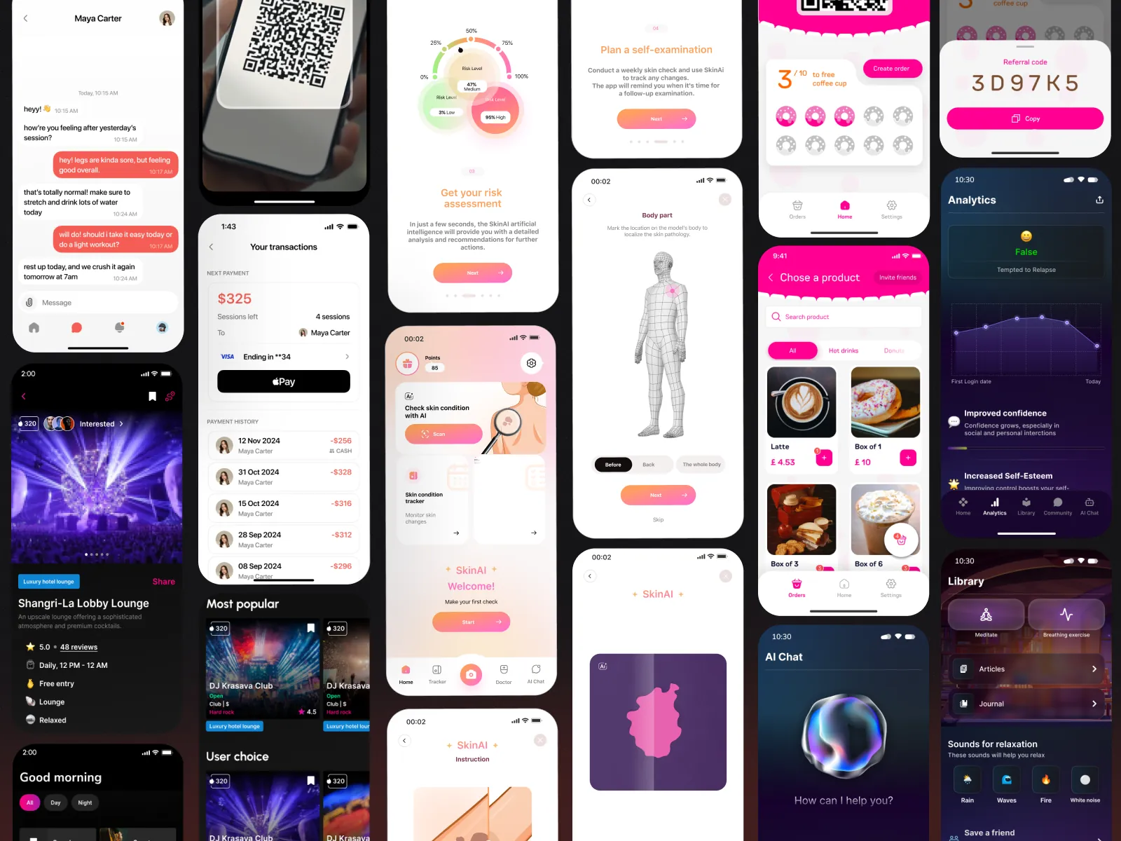A collage of app screens eclipt.ai has designed and built