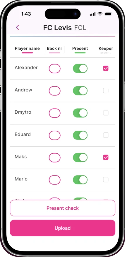SWITCH5 app screen