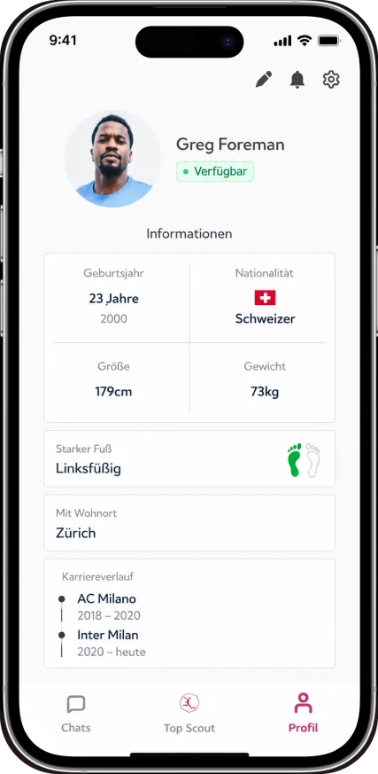 Top Scout app screen