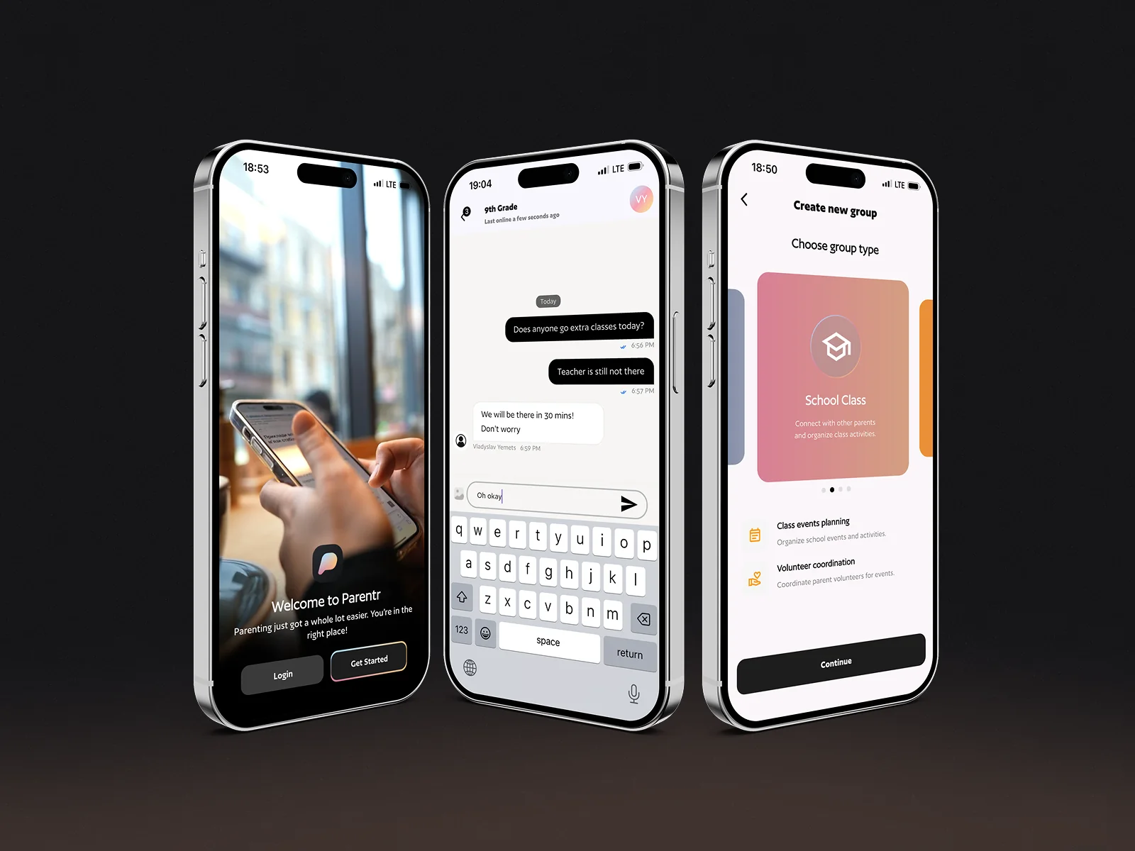 Parentr: Family and school group planning app with shared calendar, signups and chat