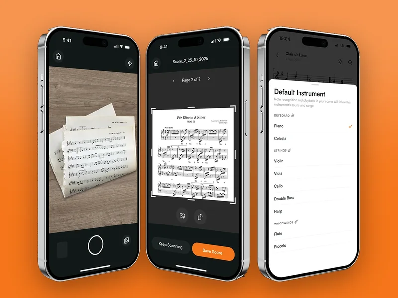 Rhythm Reader: Sheet music scanner app that turns a photo of a score into playback