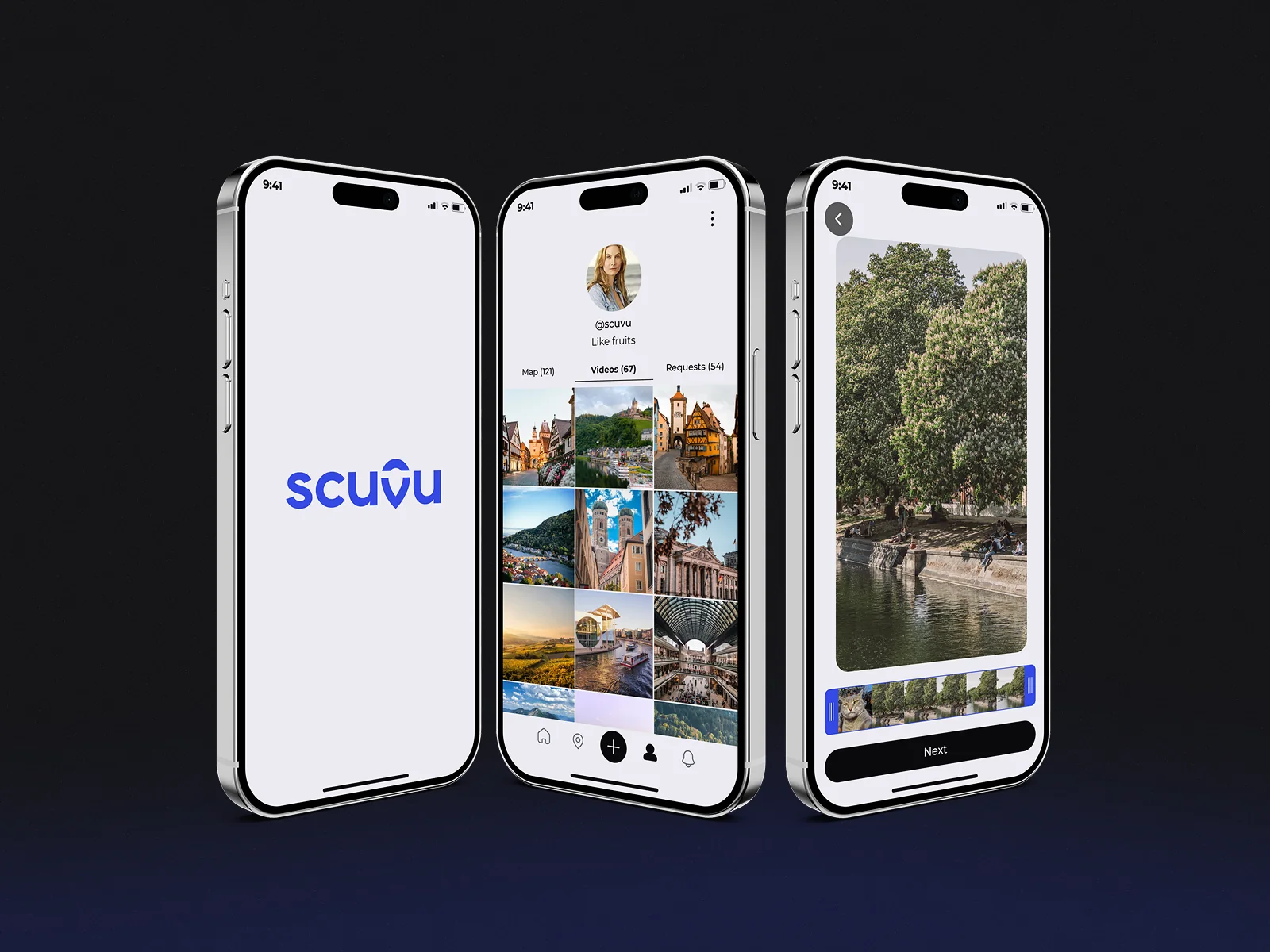 Scuvu app screens