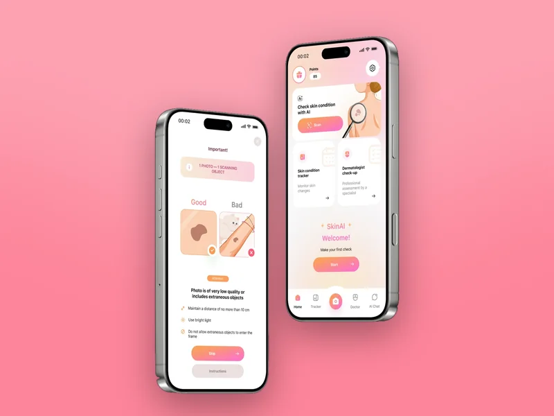 SkinAI+: AI skin check app with image analysis and a 3D body model