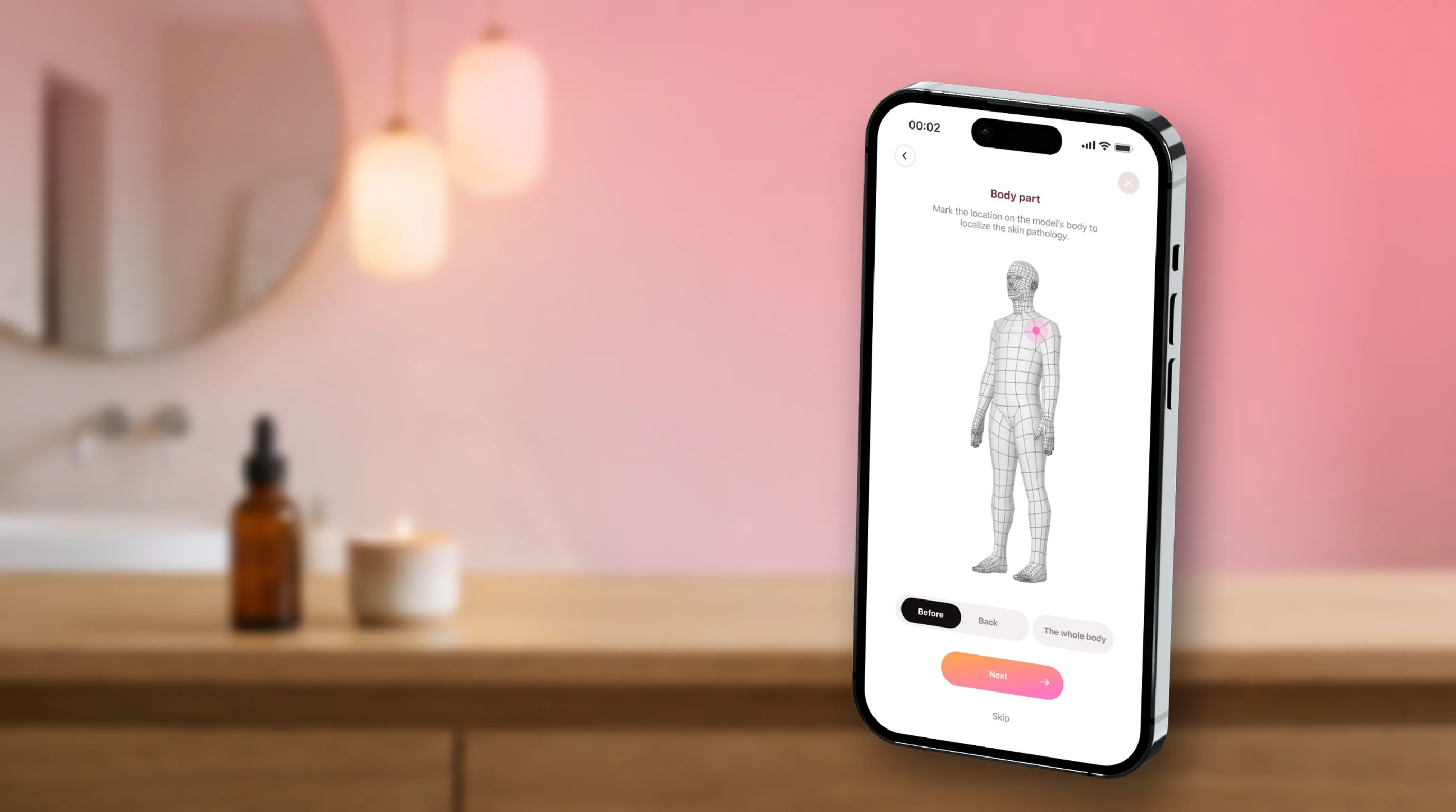 SkinAI+: AI skin check app with image analysis and a 3D body model