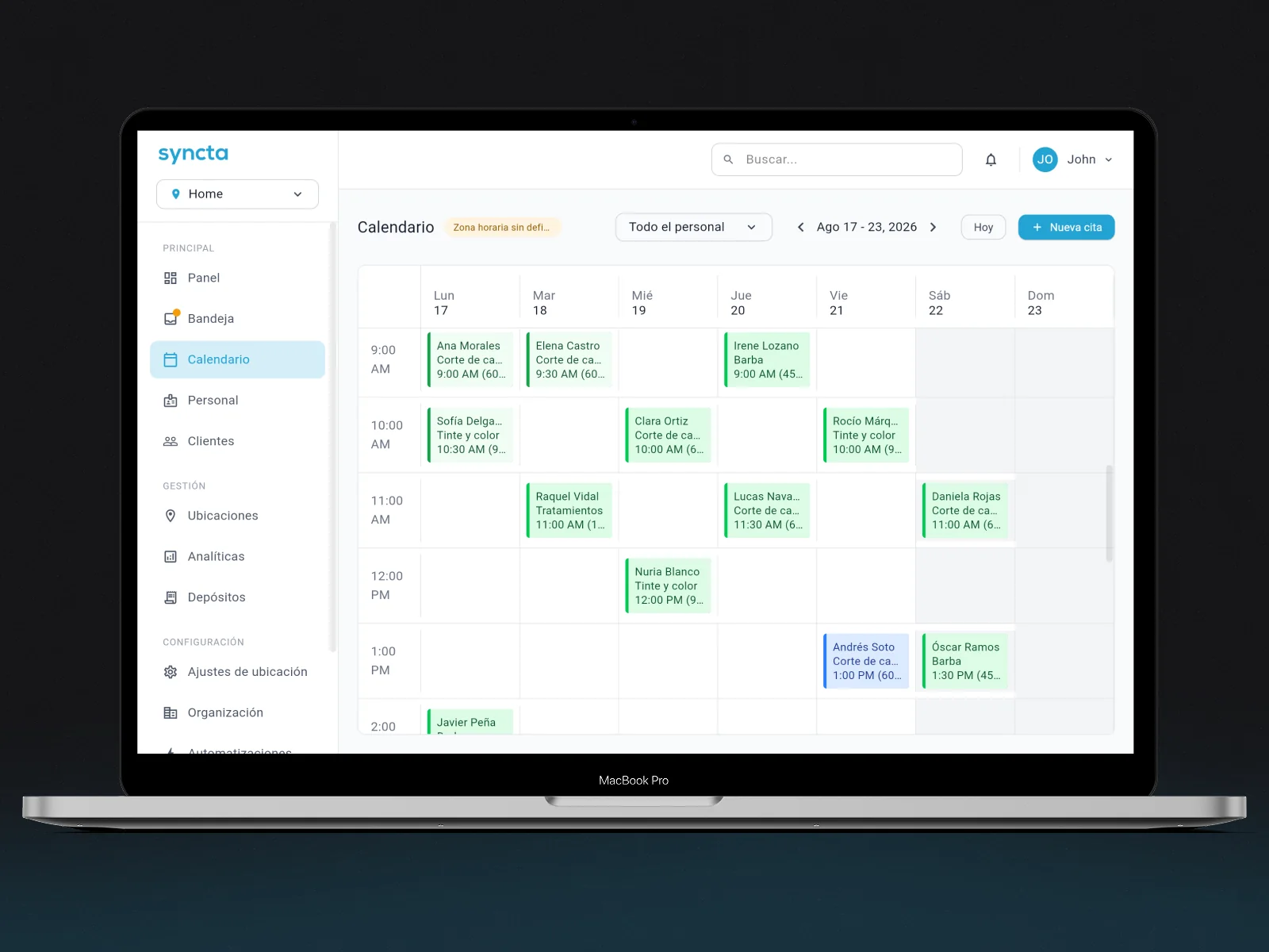 Syncta app screens